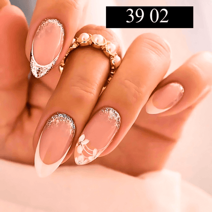 24Pcs Detachable Press on Full Cover Designer Nails