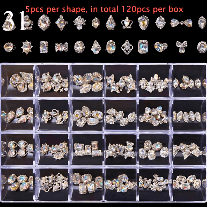 2800pcs Luxury Diamond, Rhinestone, Crystal Nail Art Decorations