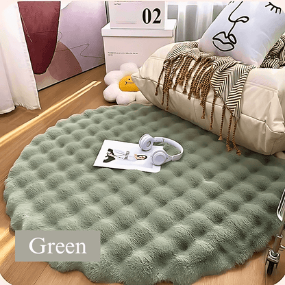 Incredibly Soft  Fluffy Soft  Round  Faux Rabbit Area Rug