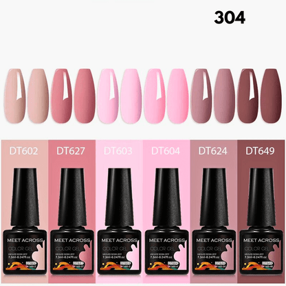 6Pcs/Set 7.3ml Nude Brown Series Gel Polish