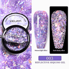 Load image into Gallery viewer, 8ml Amber Reflective Sequins Gel Nail Polish Gel
