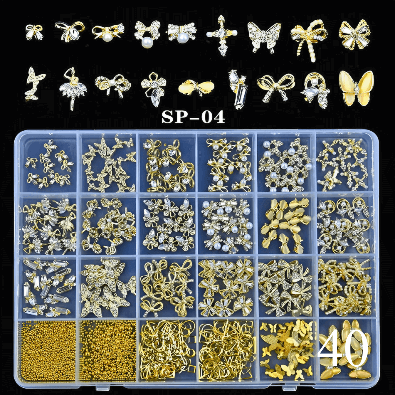 2800pcs Luxury Diamond, Rhinestone, Crystal Nail Art Decorations