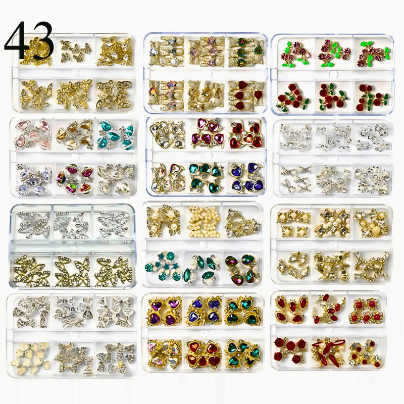 2800pcs Luxury Diamond, Rhinestone, Crystal Nail Art Decorations