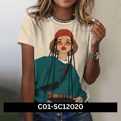 Women's Cartoon Characters Print T-Shirt