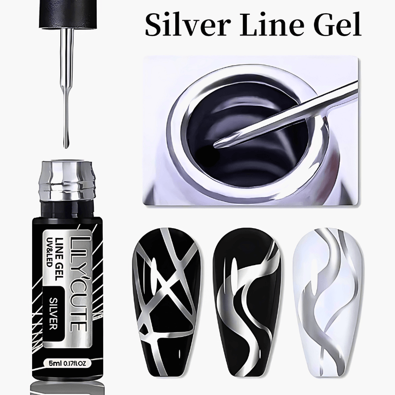 Ultra Shine  Metallic Liner Gel Nail Polish  (Rose Gold/ Silver / Champagne Gold)