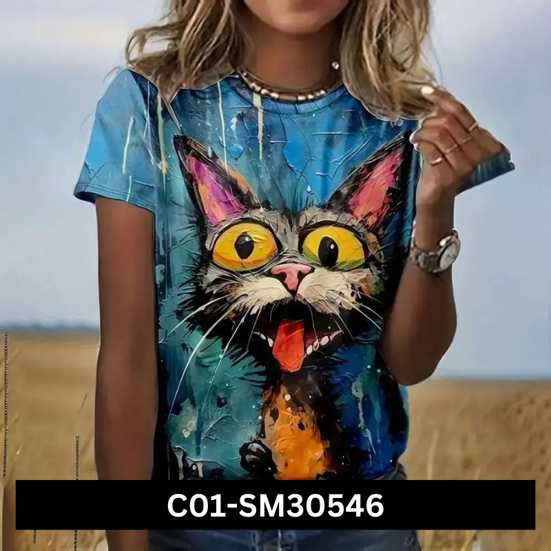 Women's Summer Funny Animal 3d Print T-Shirts