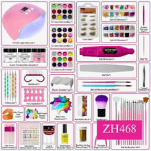 Load image into Gallery viewer, Acrylic Nail Art Kit with UV Nail Dryer, Light Polishing Tools and Electric Nail Drill (zh468)
