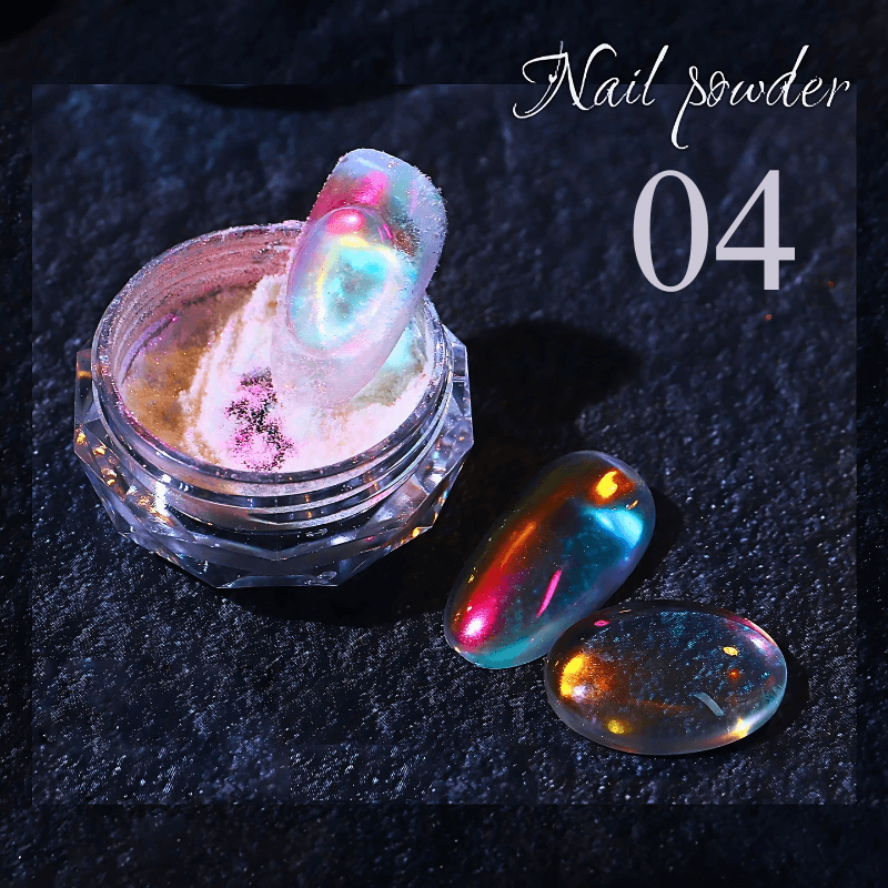 Aurora Ice Transparent Laser Chrome Nail Powder