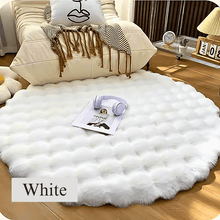 Load image into Gallery viewer, Incredibly Soft  Fluffy Soft  Round  Faux Rabbit Area Rug
