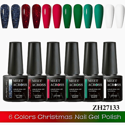 6pcs Christmas Gel Nail Polish Kit