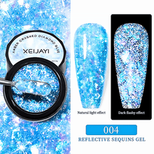 Load image into Gallery viewer, 8ml Amber Reflective Sequins Gel Nail Polish Gel
