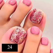 Load image into Gallery viewer, 24pcs Summer  Press on False Toe Nails
