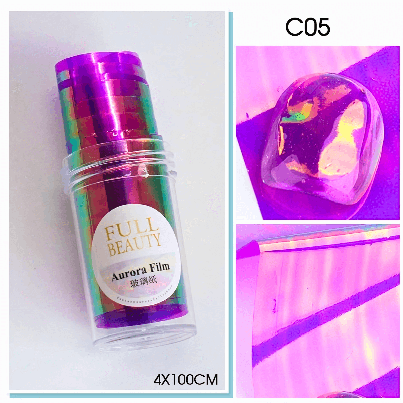 Aurora Holographic Shattered Glass Nail Foil