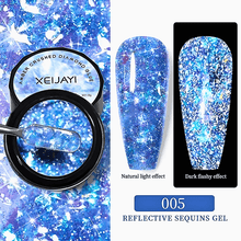 Load image into Gallery viewer, 8ml Amber Reflective Sequins Gel Nail Polish Gel
