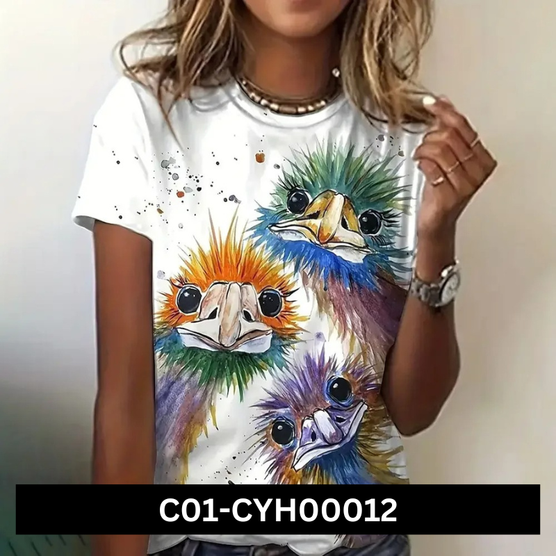 Women's Summer Funny Animal 3d Print T-Shirts