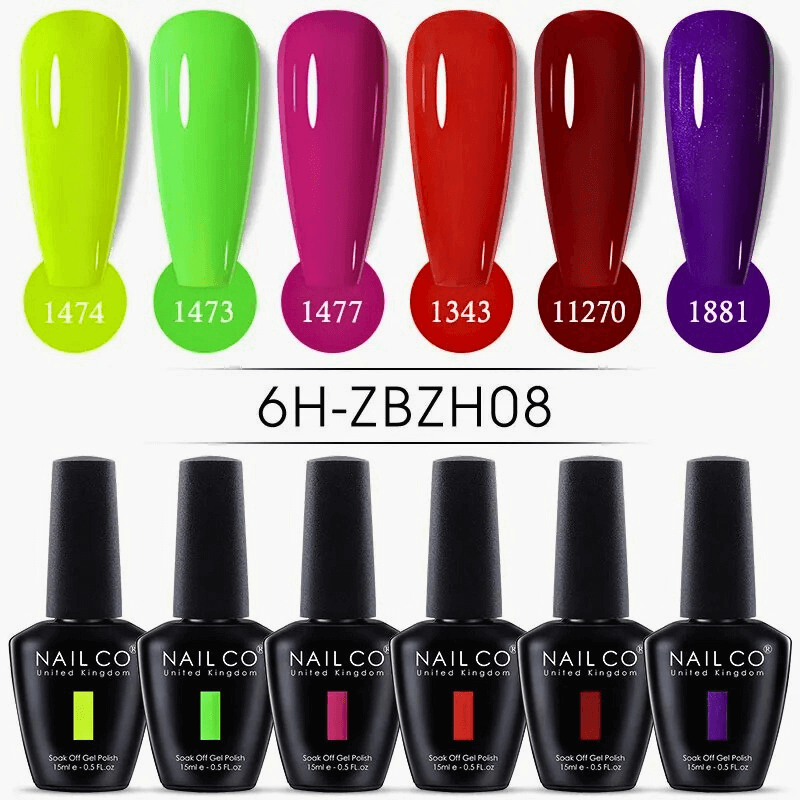 6pcs Ice Transparent Jelly Nail Gel Polish