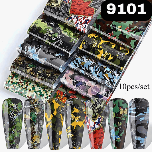 10pcs Camouflage Stickers for Nails