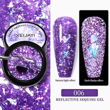 Load image into Gallery viewer, 8ml Amber Reflective Sequins Gel Nail Polish Gel
