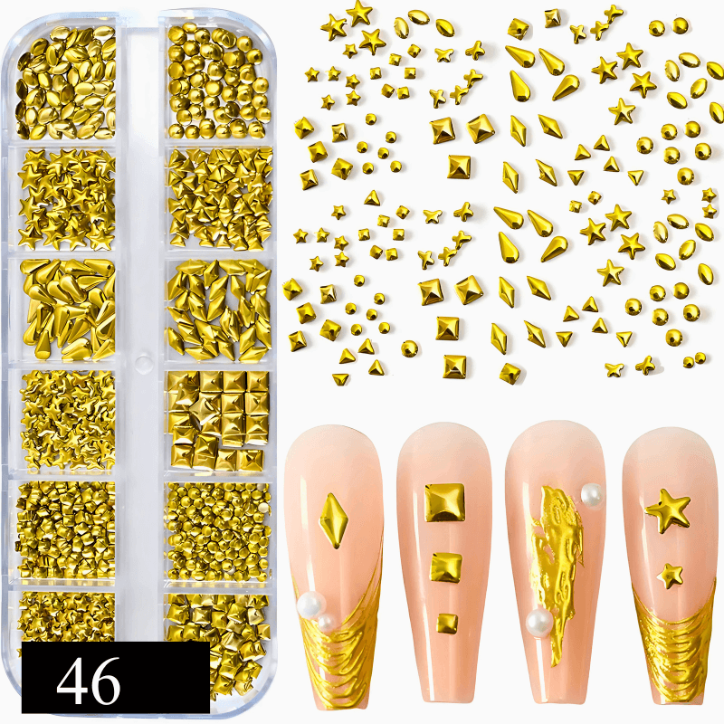 12Grid/box  1/2/3/5mm Flatback Nail Charms