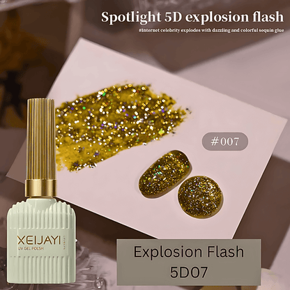 15ML Translucent Flash and Explosive Flash Reflective Glitter Gel Top Coat