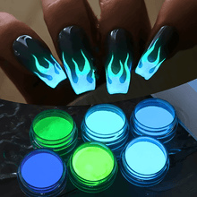 Load image into Gallery viewer, 6pcs Glow In The Dark Luminous Nail Powder
