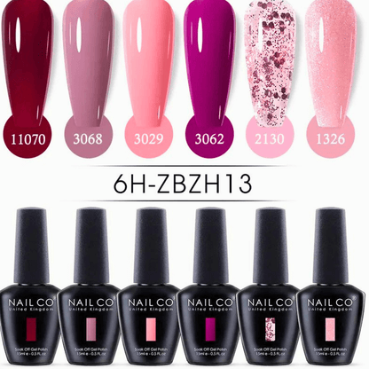 6pcs Ice Transparent Jelly Nail Gel Polish