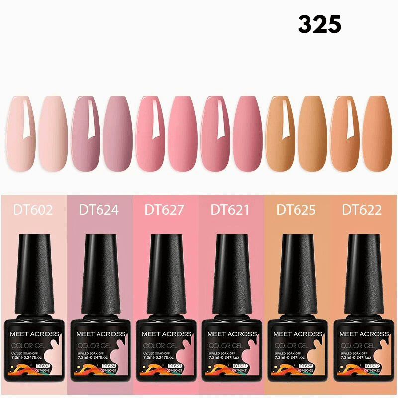 6Pcs/Set 7.3ml Nude Brown Series Gel Polish