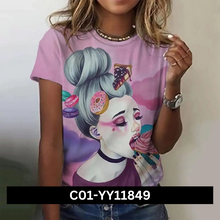 Load image into Gallery viewer, Women&#39;s Cartoon Characters Print T-Shirt
