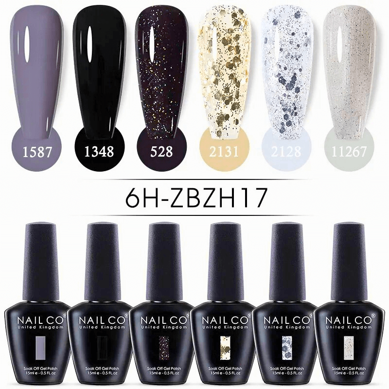 6pcs Ice Transparent Jelly Nail Gel Polish