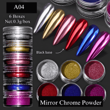 Load image into Gallery viewer, 6 Box sets of Pearl, Mirrored, Metallic, Chameleon or Neon Chrome Nail Powder
