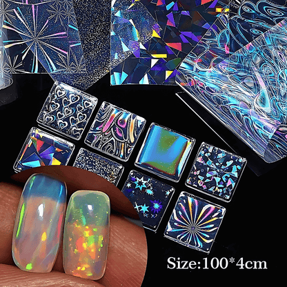 Aurora Glass Transfer Foil Film Nail Decals