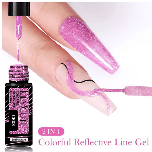 6Pcs Colorful Reflective Glitter Nail Liner Gel