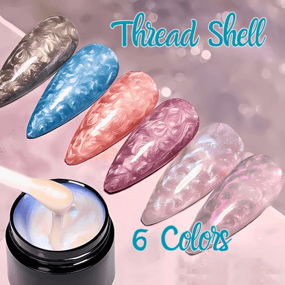 Aurora Pearl Thread Shell Nail Gel Polish