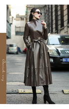 Load image into Gallery viewer, Women&#39;s Elegant Soft Faux Leather Trench Coat
