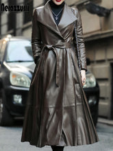 Load image into Gallery viewer, Women&#39;s Elegant Soft Faux Leather Trench Coat
