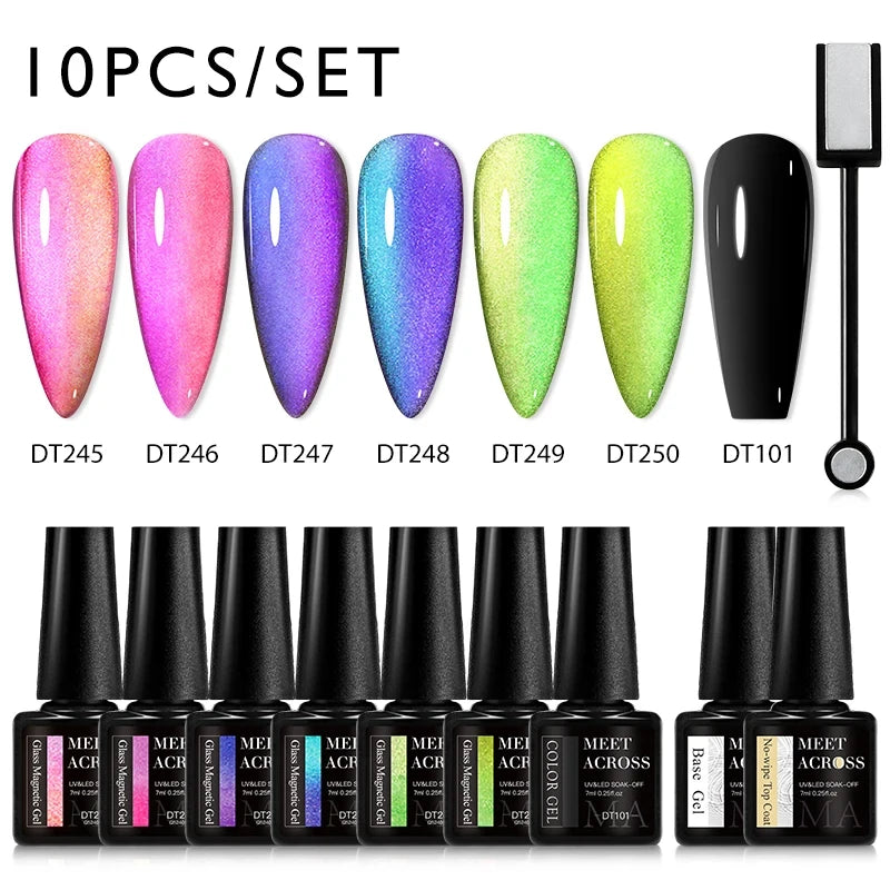 7ml Cat Magnetic Gel Nail Polish Sets With Magnetic Stick