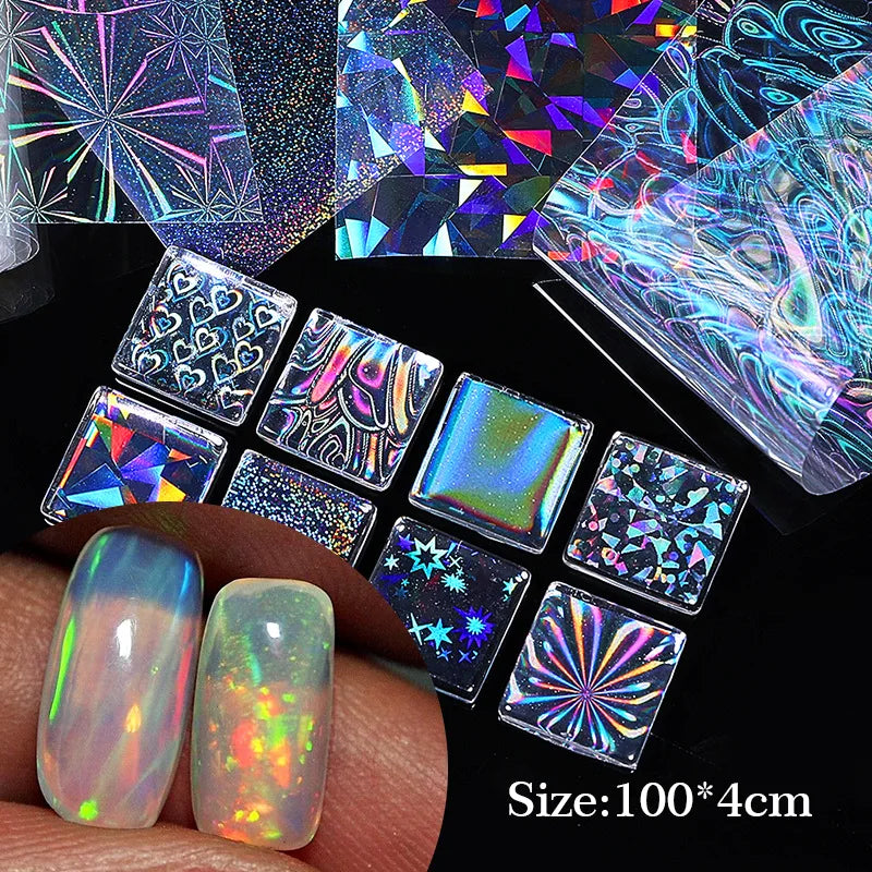 4x100cm  Aurora Holographic Nail Transfer Decals