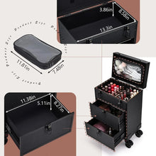 Load image into Gallery viewer, Professional 3 in 1 Rolling Makeup Case
