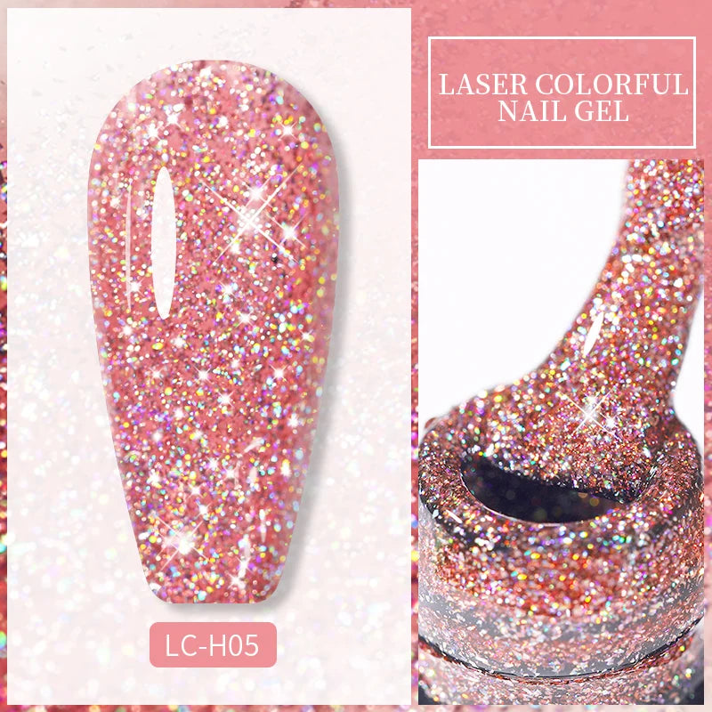 Spring Color Sparkling Sequins Holographic Glitter Gel Nail Polish