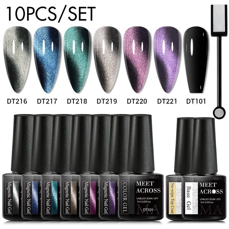 7ml Cat Magnetic Gel Nail Polish Sets With Magnetic Stick