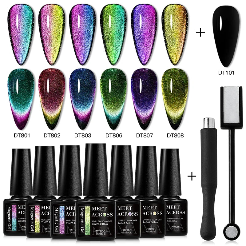 7ml Cat Magnetic Gel Nail Polish Sets With Magnetic Stick