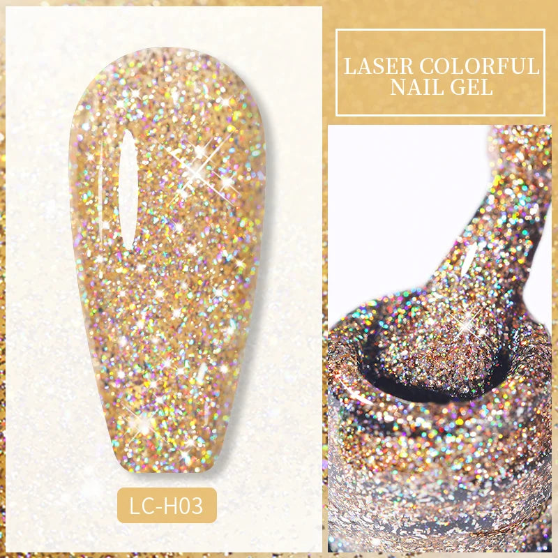 Spring Color Sparkling Sequins Holographic Glitter Gel Nail Polish