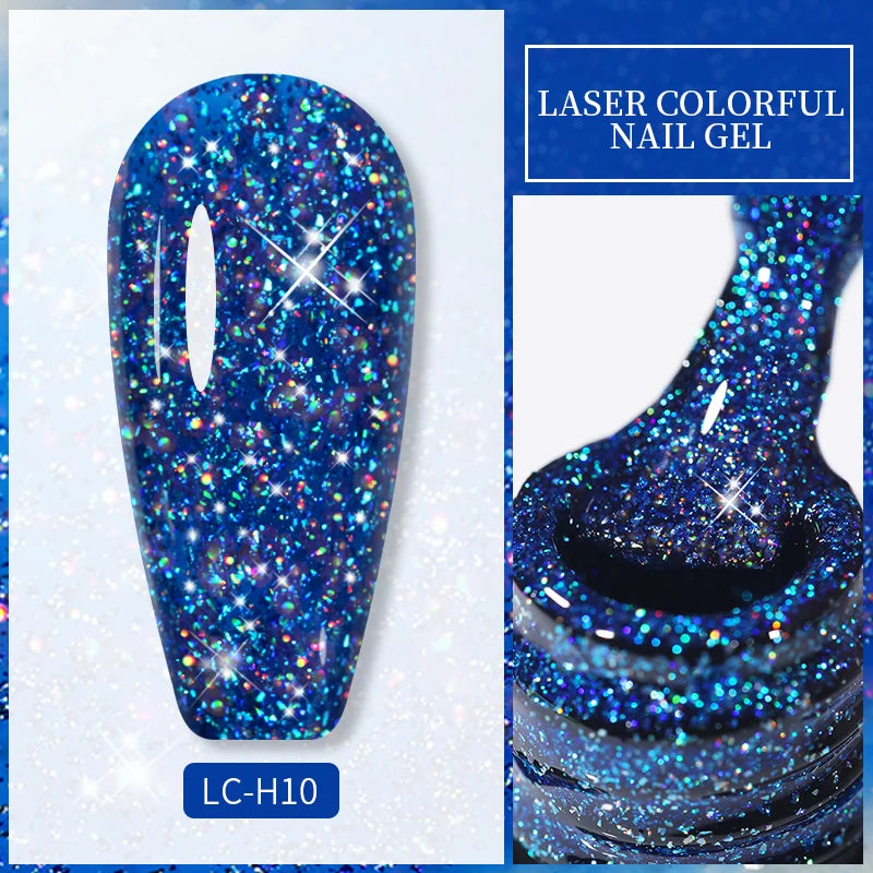 Spring Color Sparkling Sequins Holographic Glitter Gel Nail Polish