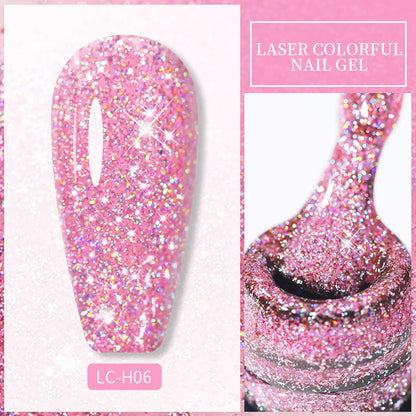 Spring Color Sparkling Sequins Holographic Glitter Gel Nail Polish