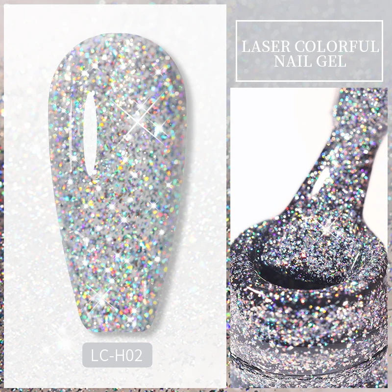 Spring Color Sparkling Sequins Holographic Glitter Gel Nail Polish