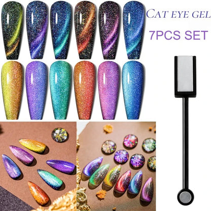 7ml Cat Magnetic Gel Nail Polish Sets With Magnetic Stick