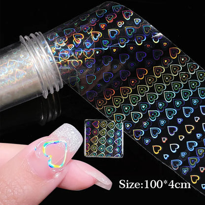 4x100cm  Aurora Holographic Nail Transfer Decals