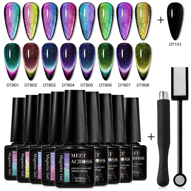 7ml Cat Magnetic Gel Nail Polish Sets With Magnetic Stick