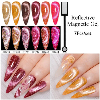 7ml Cat Magnetic Gel Nail Polish Sets With Magnetic Stick