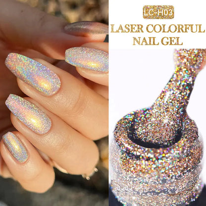 Spring Color Sparkling Sequins Holographic Glitter Gel Nail Polish